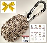 PREP2GO Paracord Survival Grenade (24pc) Keychain-Military Grade Prepper Emergency Gear-Cool Outdoorsman Camping Hunting Gadget Gift-Moms Feel Safe! Your Kids can get Food, Fire & Shelter When Lost.