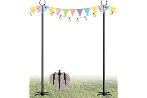 Sungaryard 10FT String Light Pole Stand | Outdoor String Lights Hanging, Use for Backyard, Garden, Patio, Party, Festival, Wedding, Picnic, Matte, 2 Pole