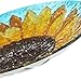 Glass Bird Bath Garden Hand Painted With Crushed Glass Bowl - Large Wild Bird Feeder for Garden, Yard, Patio, Lawn Decor - 18 x 2 x 18 Inches, 64oz