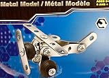 Mini Black & Silver Airplane ~ Mini Construction ~ Metal Model with Tools & Instruction