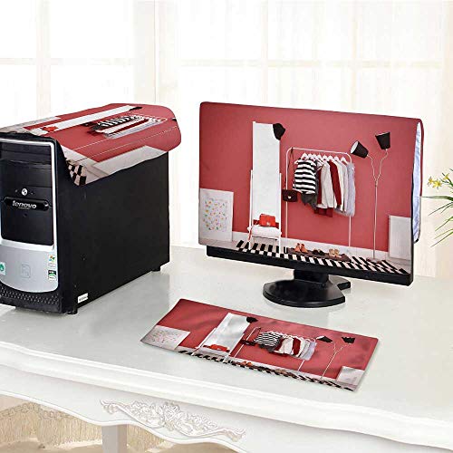 UHOO2018 dust Cover for Computer 3 Pieces Fashionable Clothes Hang on Rack at Dress Room Suit Computer dust Cover /17"