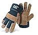 Caterpillar CAT013200L Premium Split Leather Palm Glove, Brown & Black Leather Work Glove, size Large.