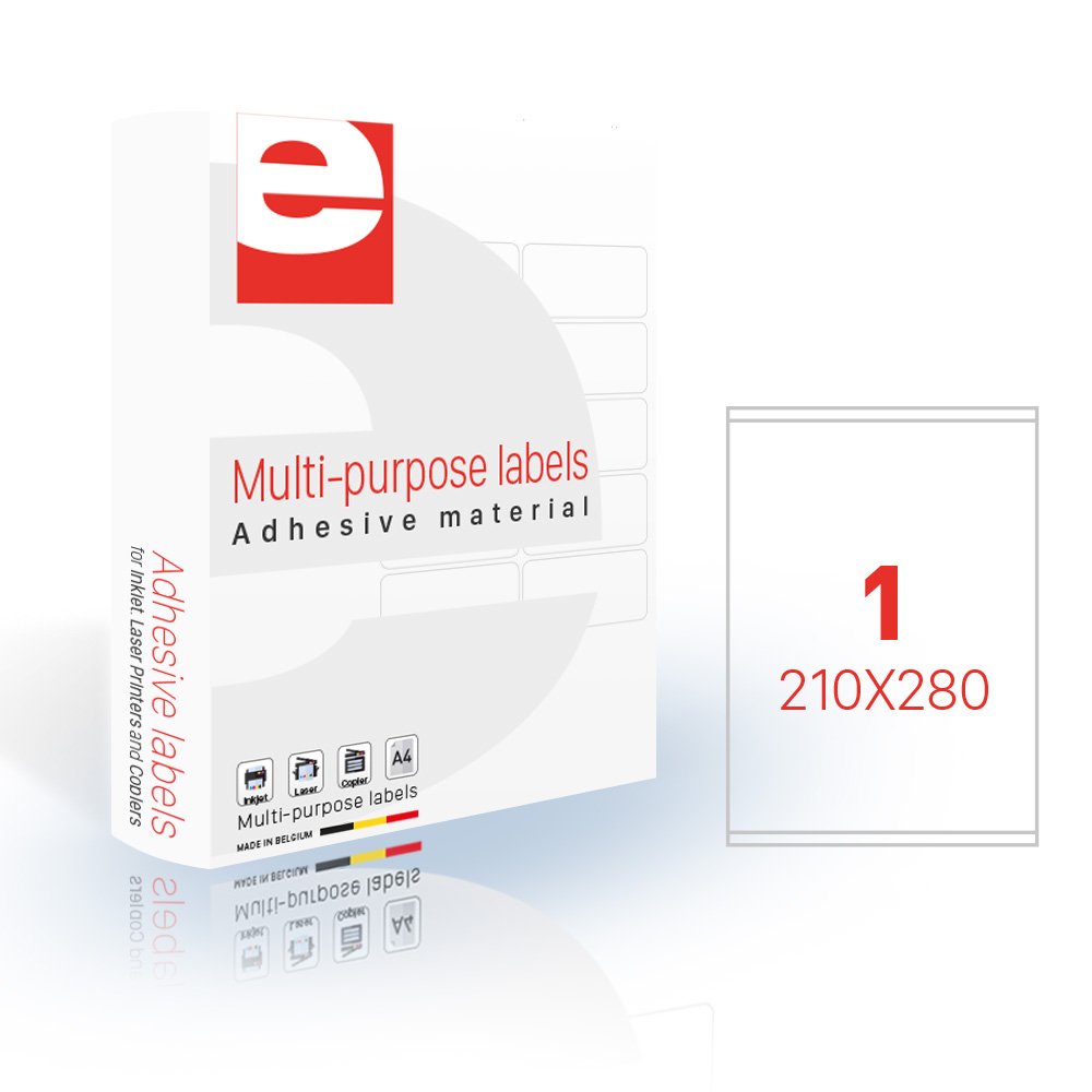 eticopy 40100274 Box Label A4 200 Sheets 280 x 210 mm Fluorescent Yellow