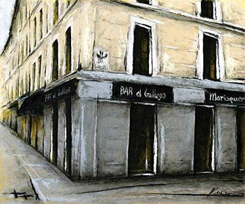 スペイン 風景画 絵画 マドリッド バー 中野克彦 Bar El Gallego 2 額付き