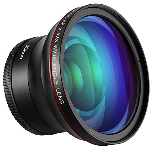 Neewer 58mm 0.43x hd wide angle lens with macro close-u…