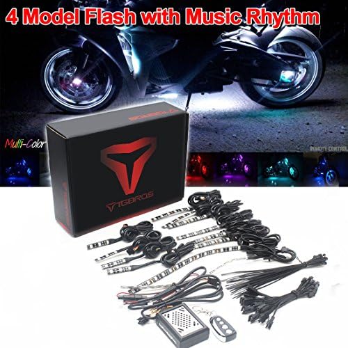 NEW Motorcycle Sound Sync Flash Accent Glow Neon Strip LED Light Kit for YAMAHA