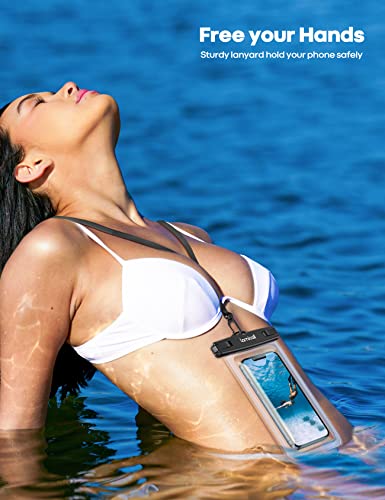 Lamicall Waterproof Phone Pouch Case - [2 Pack][Easy Lock & Heavy Duty] IPX8 Water Proof Cell Phone Dry Bag for Beach, Protector for iPhone 17 16 15 14 13 12 11 Pro Max Plus Air, Galaxy S25 S24, 4-7