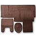 TOWNHOUSE RUG Memory Foam Bathroom Set Combo, 5 Piece, Brown