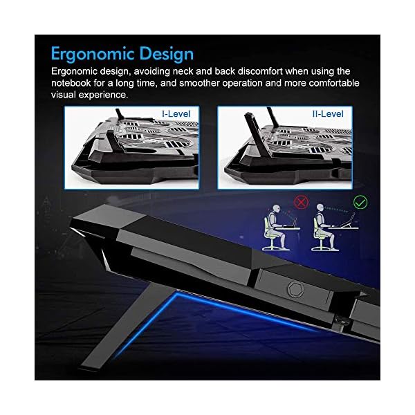 Laptop-Cooling-Pad-Gaming-Laptop-Cooler-Pad-with-6-Ultra-Quiet-Powerful-Fans-Adjustable-height-and-Speed-With-Cool-Blue-LED-Lights-Perfect-for-12-17-laptop-Portable-Cooler-Pad Laptop Cooling Pad, Gaming Laptop Cooler Pad with 6 Ultra Quiet Powerful Fans, Adjustable height and Speed With Cool…