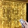 Anpro LED-lichtgordijn，3m x 3m 300 LED Gordijn licht Warm Wit Venster Fairy String Lights, 8 Modi Afstandsbediening met…
