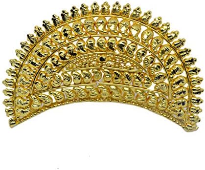Srijacollections Golden Crown Tiara Mukut for Bengali Indial Women Bride