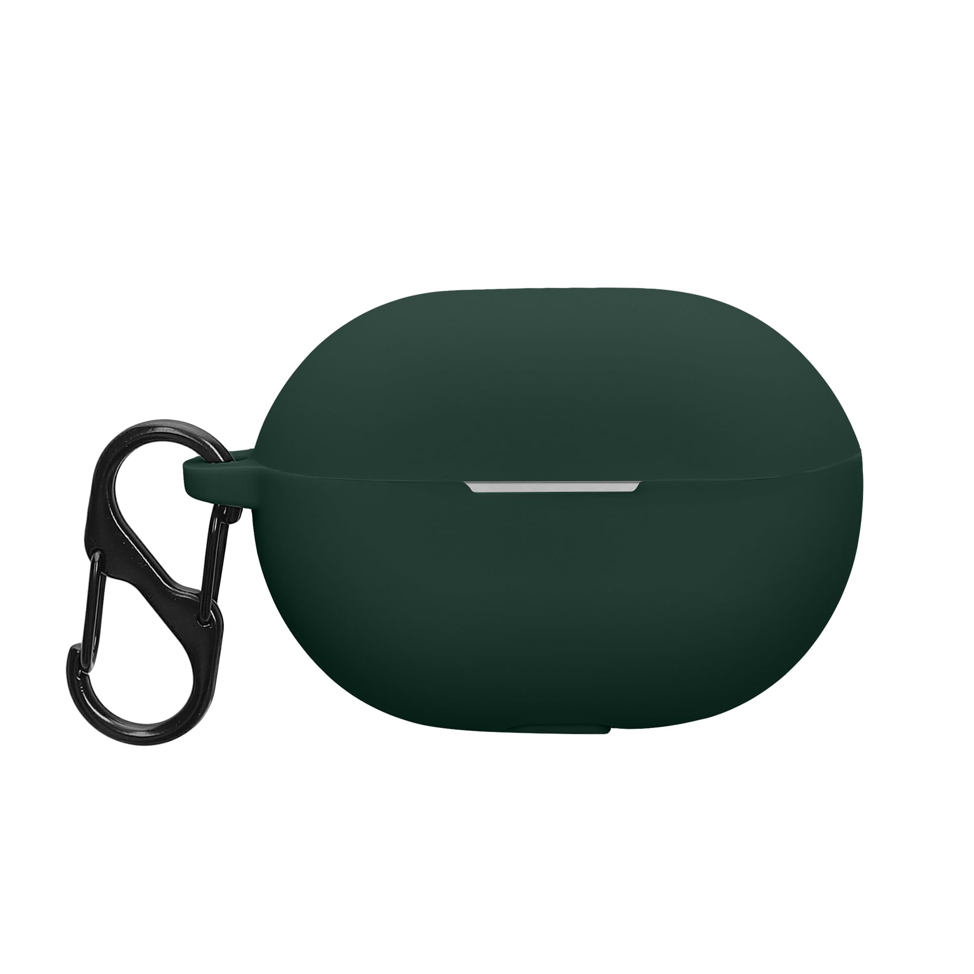 kwmobile Silicone Cover Compatible with Huawei FreeBuds Pro 3 - Case Cover Stick-On Skin with Clip - Dark Green