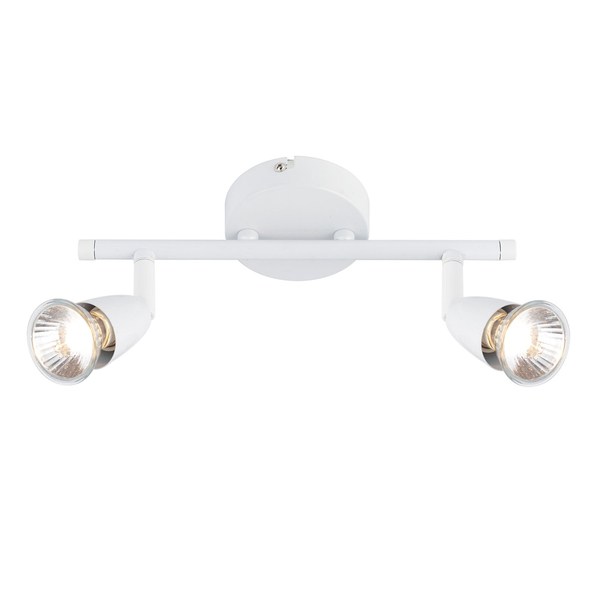 Amalfi 2 Way Adjustable Bar Spotlight Fixture - IP20 Semi Flush Ceiling Light - GU10 LED Compatible Spotlight Lamp - Residential and Commercial Dimmable Light Fitting | Gloss White Finish