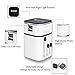 Travel Adapter, Universal Travel Plug with Dual 3.2A USB Ports US to UK EU AU All in One Worldwide Travel Power Adapter Safety Fuse Protection Adaptor International AC Wall Charger (White Color)