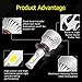 H7 Car LED Headlight Kit Bulbs - Safego 8000lm COB Chip Auto LED Light Conversion Kit 12v Replace for Car Halogen Lights or HID Bulbs S2-H7