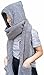 AM Landen Super Cute Gray Extra Thick Cozy Fluffy Winter Warm Hoodie Gloves Pocket Hat Scarf