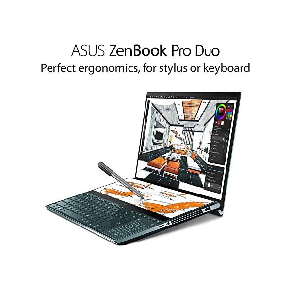 ASUS ZenBook Pro Duo UX581 OLED 4K Dual-Touchscreen 15.6" Laptop (Intel i9-10980HK, Nvidia GeForce RTX 2060, 32GB RAM, 1TB NVMe PCIe SSD, Windows 10) Includes Stylus Pen