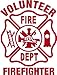 Firefighter Sticker - 4" X 4" Volunteer Firefighter Maltese Cross Exterior Window Decal primary