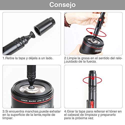 Zacro-49-en-1-Kits-Limpieza-Cmara-Reflex-Profesional-para-Cmaras-Rflex-y-Lente-Optica-Cmaras-Digitales-DSLR-Rebel-EOSOlympusSony-Alpha-NEXNXCarcasa-Impermeable-Negra