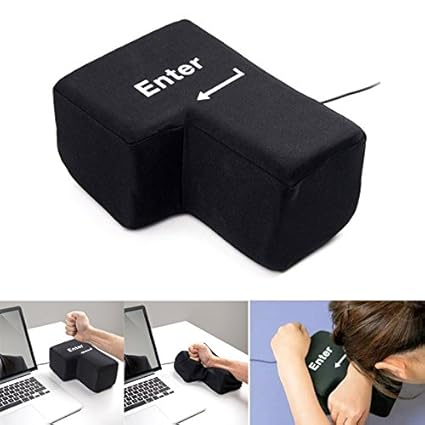 Alexsixs USB Big Enter Key Pillow Desktop Nap Pillow Stress Relief Toy Gift,Big Enter Key Throw Pillows with USB Office Stress Relief Creative Keyboard Pillows Doll Toy Vent Tools Gifts