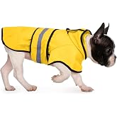 HDE Dog Raincoat with Hood &amp; Leash Hole S-XL Dog Rain Jacket Yellow M | Hooded Rain Coat, Reflective Safety Strip, Water Resistant, Easy On/Off, Good for Pets, Small Medium &amp; Extra Large Dog Breeds