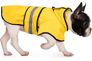 HDE Dog Raincoat Hooded Slicker Poncho for Small to X-Large Dogs and Puppies Yellow - M