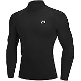 Moozava Mens Compression Shirts Long Sleeve Mock Turtleneck Quick Dry Undershirts Athletic Workout Running Base Layer Top SPF