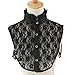 Joyci Student's Sweet Pleated Ruffled Lace Half Shirt False Collar Choker Tie (Black)