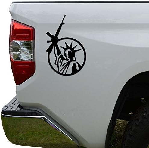 Hiweike Statue of Liberty Rife 2nd Amendment Vinyl Decal Laptop Car Truck Bumper Window Sticker