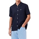 Lacoste Men's Regular Fit Linen Casual Button Down