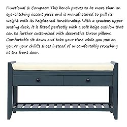 Entryway Storage Bench with Cushioned Seat Shoe