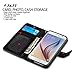 J&D Case Compatible for Samsung Galaxy S6 Case, Wallet Stand Slim Fit Heavy Duty Protective Anti-Shock Flip Cover with Card Slots for Galaxy S6 Wallet Case, Black