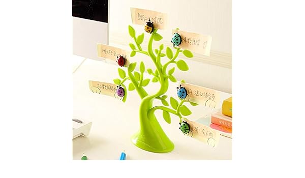 Creativa adorable mariquita árbol forma imanes de nevera mensaje ...