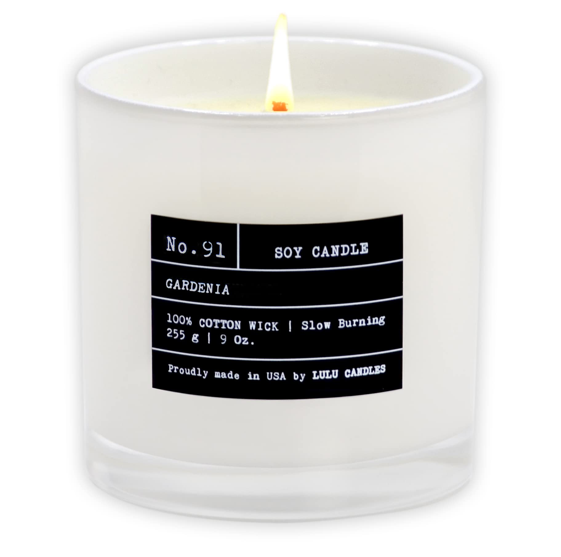 Lulu Candles | Gardenia | Luxury Scented Soy Jar Candle | Hand Poured in The USA | Highly Scented & Long Lasting- 9 Oz.