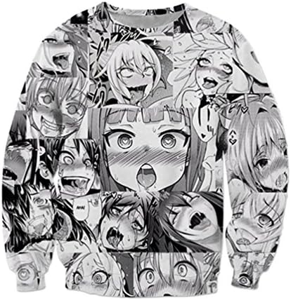 Anime Ahegao Funny 3D Print Hoodies Joggers Hipster Sexy Cartoon Street Wear Brand Clothing 2 Pieces Set Ahegao Sweatshirt 5Xl