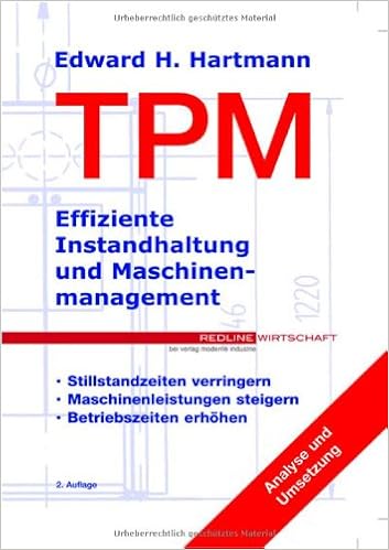 Tpm Total Productive Maintenance Effiziente Instandhaltung Und Maschinenmanagement Hartmann Edward H 9783478913751 Amazon Com Books
