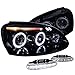 Glossy Blk Vw Golf Jetta Halo Projector Headlights+Led Bumper Fog