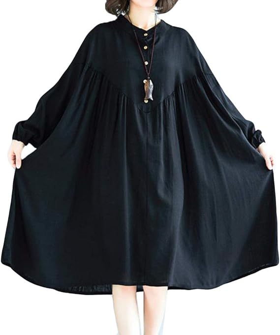 Amazon Mengfanレディース ワンピース ゆったり ワンピース 森ガール ワンピース 大きいサイズ レディース おしゃれ Aライン 夏 体型カバー ワンピース ワンピース チュニック 通販