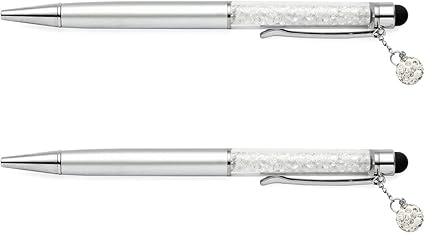 Amazon クリスタルチャーム付きクリスタルペン2本パック 多機能ボールペン スタイラスペン付き タブレットや携帯電話用 レディースサンキューギフトペン 5 7inches タッチペン スタイラス 通販