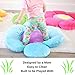 Birsppy Flower Pillow to be Used as Floor Pillow or Decorative Pillow - Adorable Daisy Flower Shape and Color Blue - Large, Soft and Cozy Pillow for Floor Sitting, Playtents, Girls Bedroom Decor