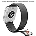 Apple Watch Band, Milanese Loop Mesh Smooth Stainless Steel Strap Freely Fully Magnetic Closure Clasp Metal Strap Wrist Band Replacement Bracelet for Iwatch & Sport & Edition (42mm Black)