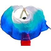 Nimiman Women 100% Real Silk Belly Dance Veils Dancing Hand Scarves Gradual Color Adult Size