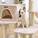 FEANDREA Cat Tree, Cat Tower with XXL Plush Perch, Basket Lounger Cat Condo with Adjustable Units, Cat Toys, Extra Thick Posts Completely Wrapped in Sisal, Beige UPCT01M