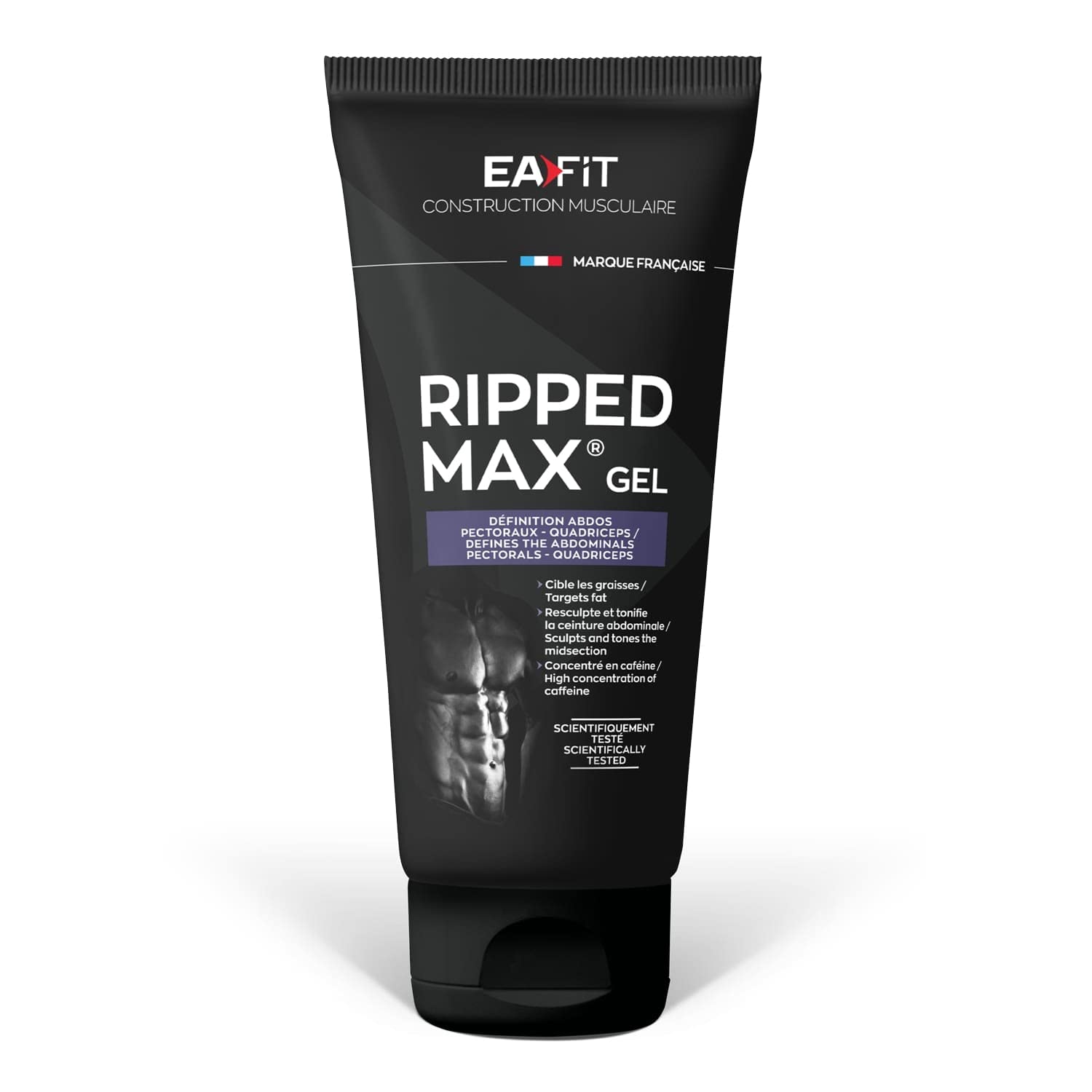 EAFIT Ripped Max Gel - 200ml - Defines abs, pectorals, & Quadriceps - Scientifically Tested - Sculpts & Tones - Burns Fat - Ice Cube Effect - Caffeine, Green Tea & Guarana