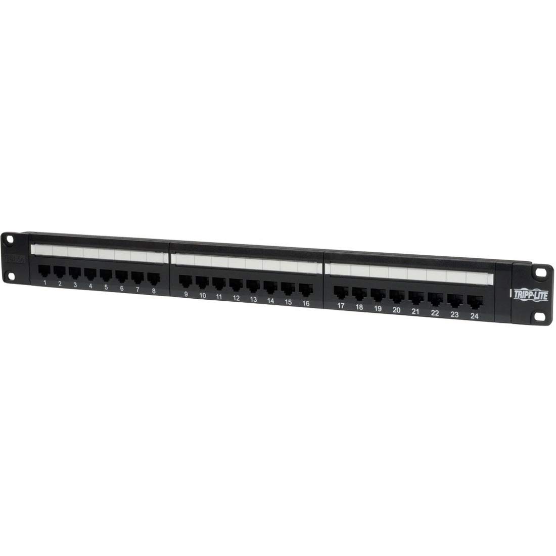 Tripp Lite 24-Port 1U Rack-Mount Cat5e 110 Patch Panel, 568B, RJ45 Ethernet (N052-024)