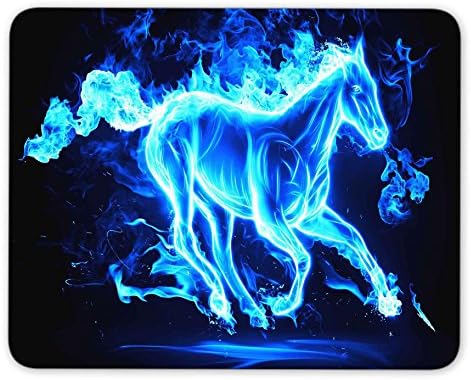 Glowing horse mouse pad, Natural Rubber Mouse Pad, Quality Creative Wrist-protected Wristbands Personalized Desk, Mouse Pad (9.5 inch x 7.9 inch)