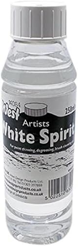 West White Spirit 250ml Clear for Artists, Cleaning & Diluting Paints