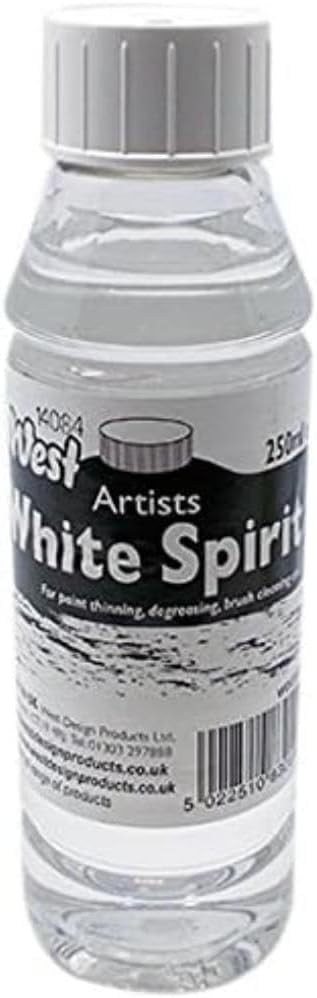 West White Spirit 250ml Clear for Artists, Cleaning & Diluting Paints