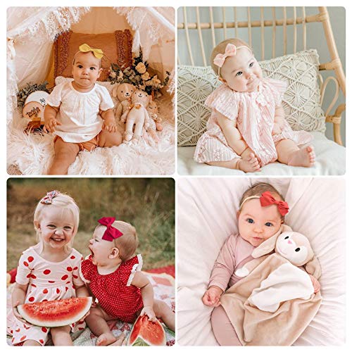 14 Pack Baby Girls Nylon Headbands Linen Hair Bows Hairbands Handmade Hair Accessories for Newborn Infant Toddlers Kids