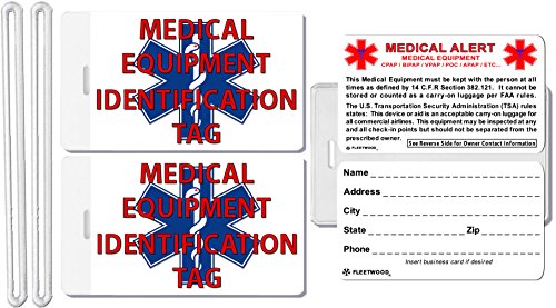 2x Medical Equipment Identification Luggage Tags TSA Carry-On CPAP ...